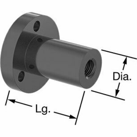 BSC PREFERRED 1/4-20 Thread Flange Nut for Fast-Travel Ultra-Precision Lead Screw 6350K166